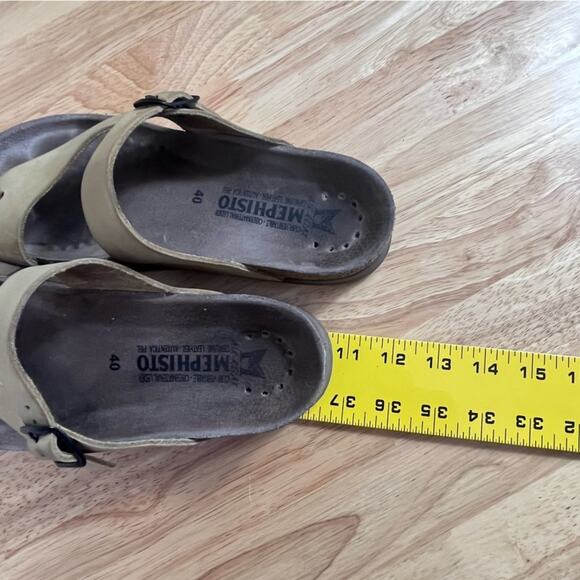 Mephisto Sandals Women Size 40 10 Tan Helen Nubuck Leather Buckle Cork Slip On - Picture 10 of 13